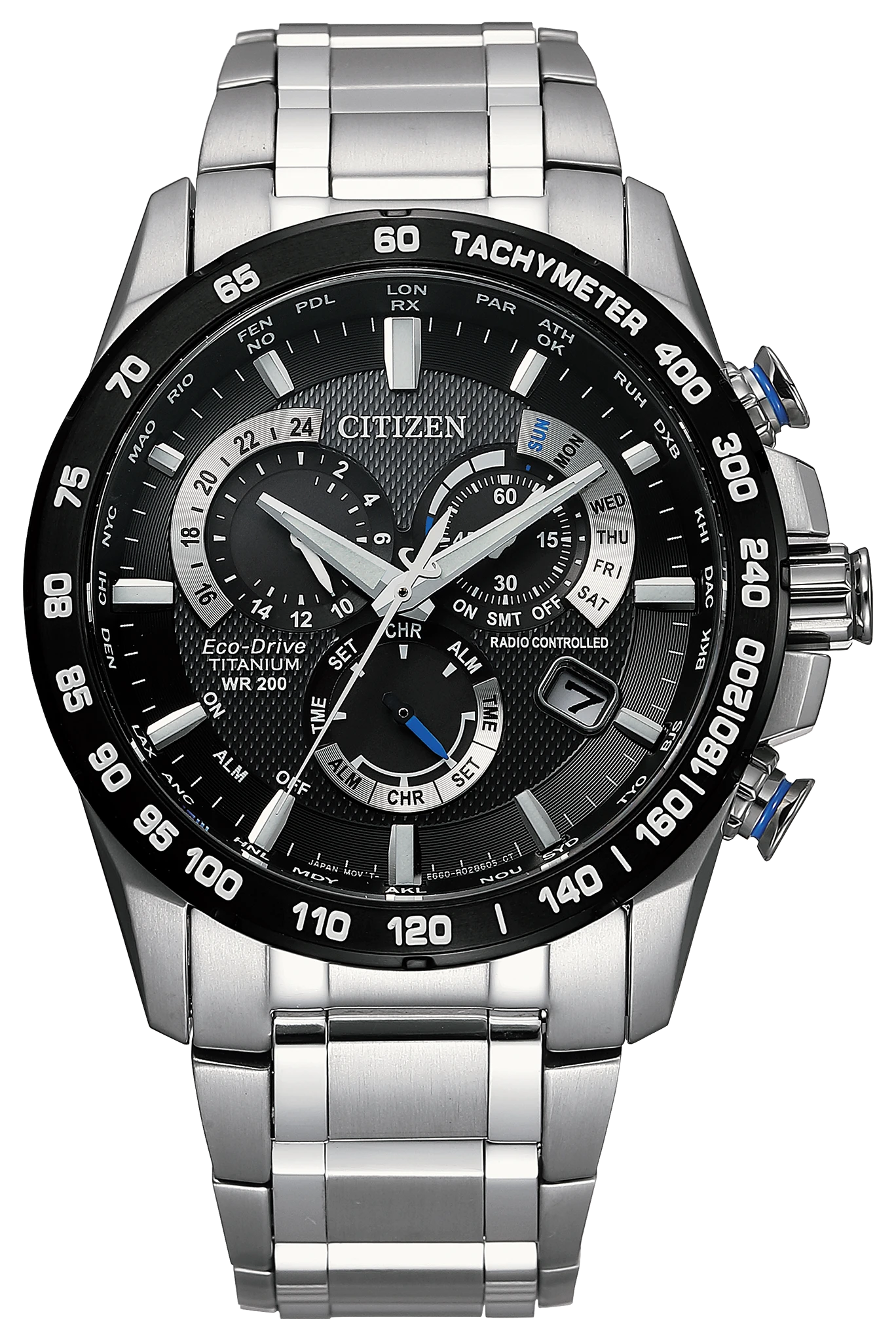 Perpetual Chrono A-T Black Dial Super Titanium Bracelet CB5908-57E